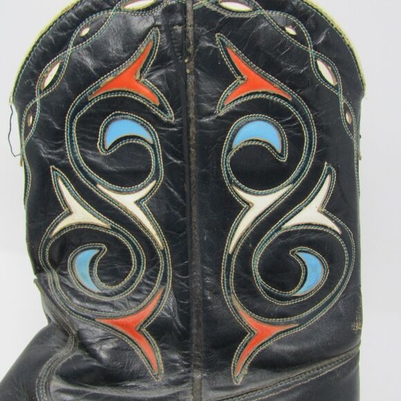 Vintage Acme Boots 1950\'s era Men\'s Size 7.5 PeeWee Cowboy Inlay Leather Shorty main image 5